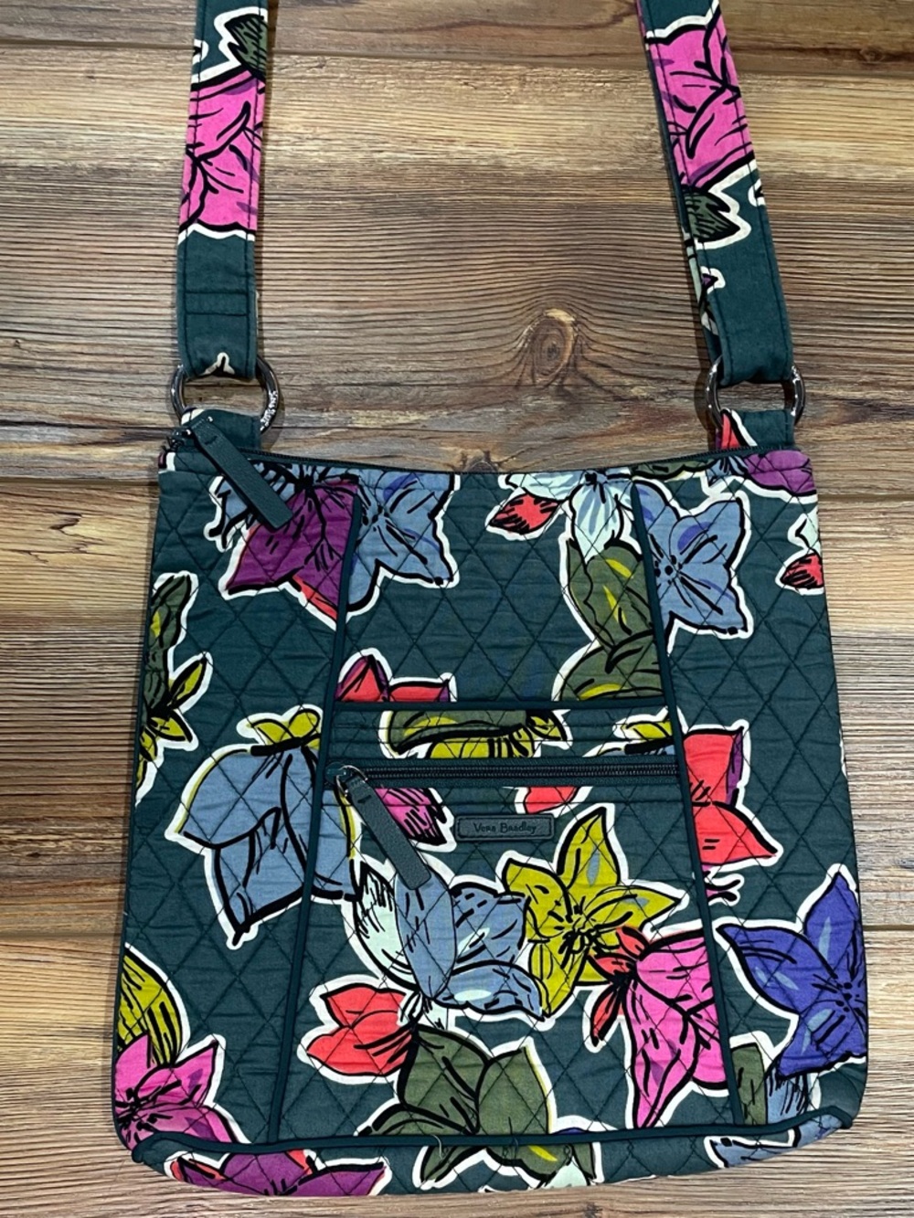 Vera Bradley Crossbody Bag Floral Purse Hipster Boho Retired Falling Flowers